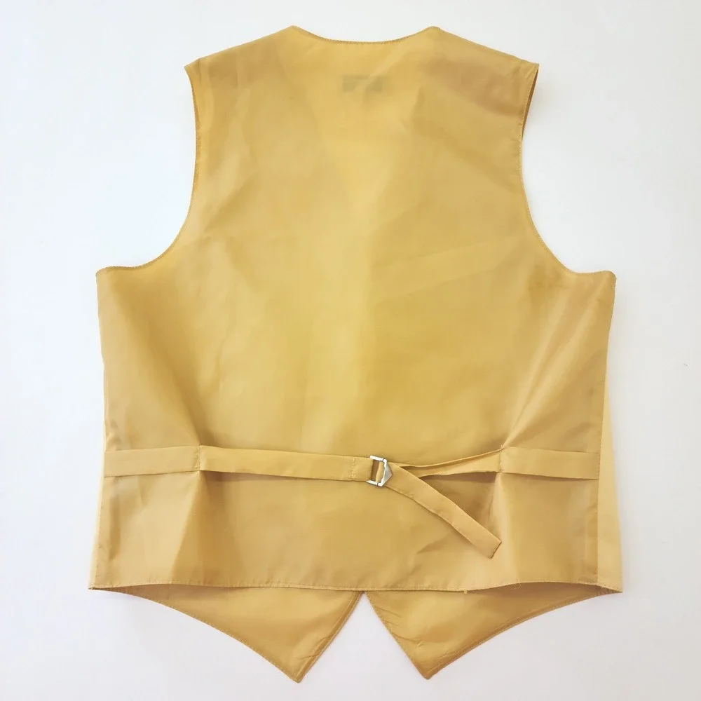 Vesuvio Napoli Mens XS Gold Yellow Formal Suit Vest Waistcoat Wedding